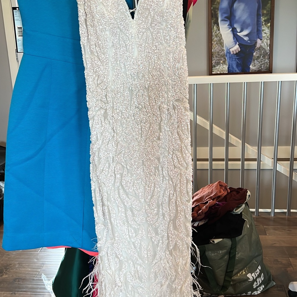 Sherri Hill White Beaded Wedding Dress
